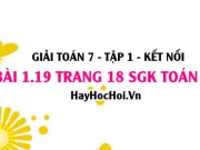 Bài 1.19 SGK Toán 7 tập 1 Kết nối tri thức